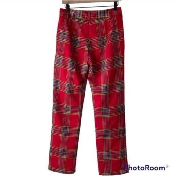 J. McLaughlin Red Plaid Tartan Hattie Jacquard Pants Women's Size 10 New without - Picture 3 of 11